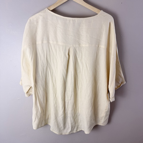 Umgee Womens Medium Cream Boho Oversized Tunic Blouse Dolman Sleeve - Picture 7 of 9